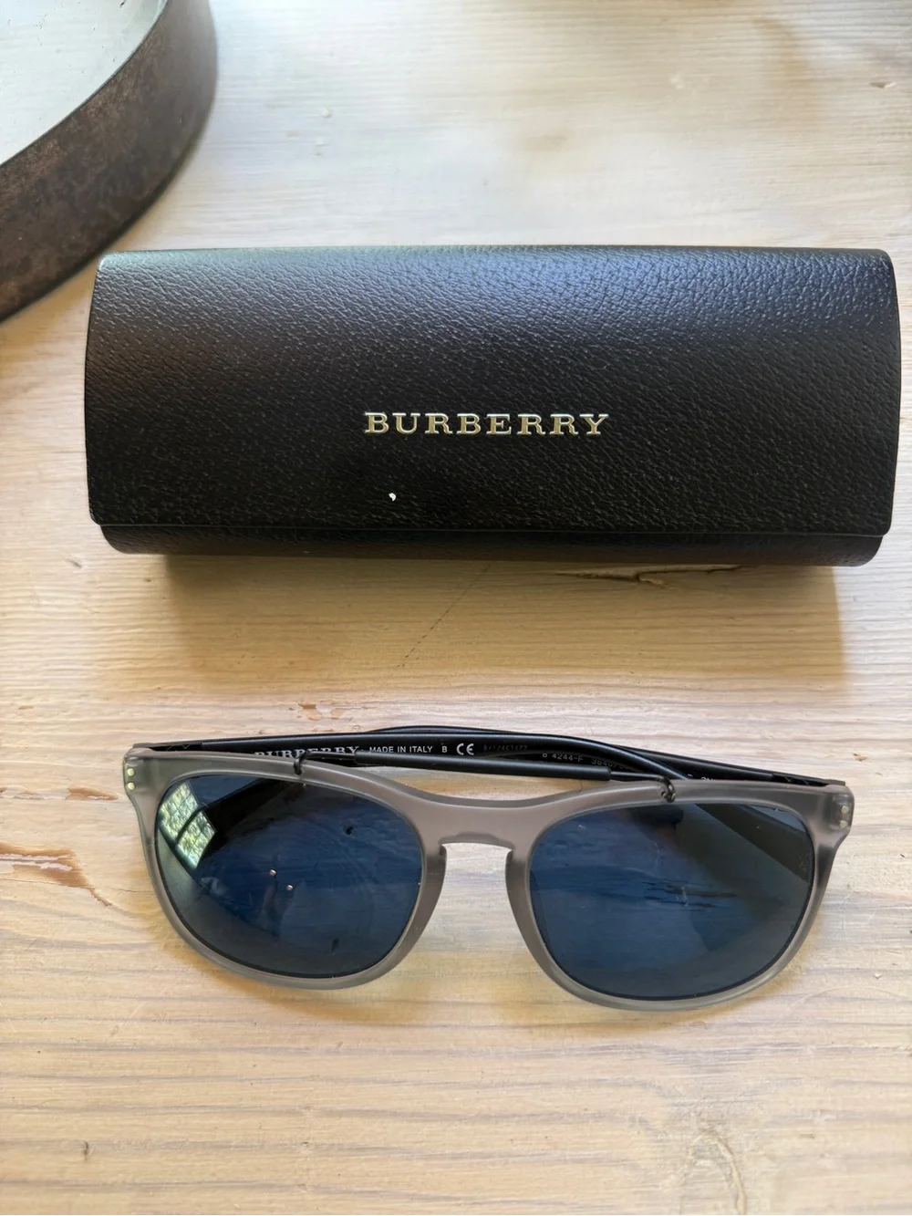 Burberry Black and Gray Sunglasses with Case